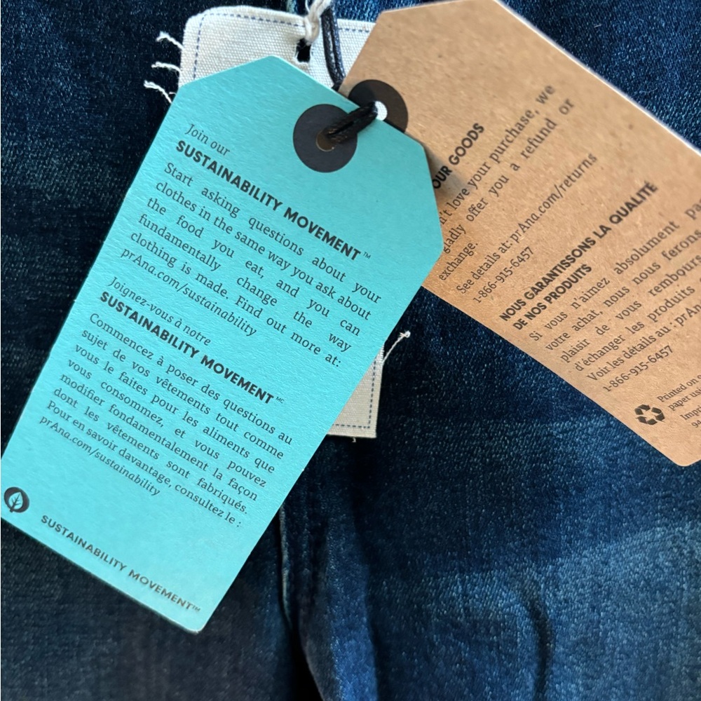 Prana London Jeans NWT Size 12/31 Short Dark Indigo - Picture 4 of 9